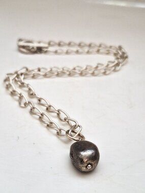 Silver Plated Bead Necklace 20 inch Chain NEW Sharon Dawn One-of-a-Kind NWT